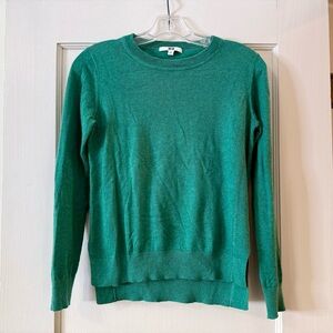 UNIQLO | green cotton‑cashmere crewneck sweater XS